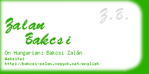 zalan bakcsi business card