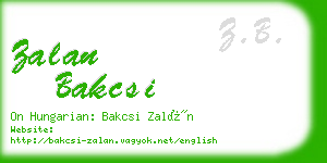 zalan bakcsi business card